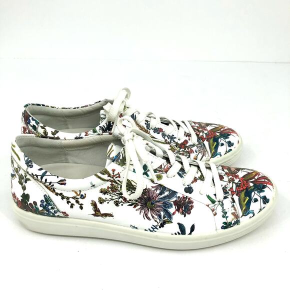 ECCO X KRISTJANA S. WILLIAMS Soft 7 Sneaker EU 41 10-10.5 White Floral 470303 - Picture 3 of 11